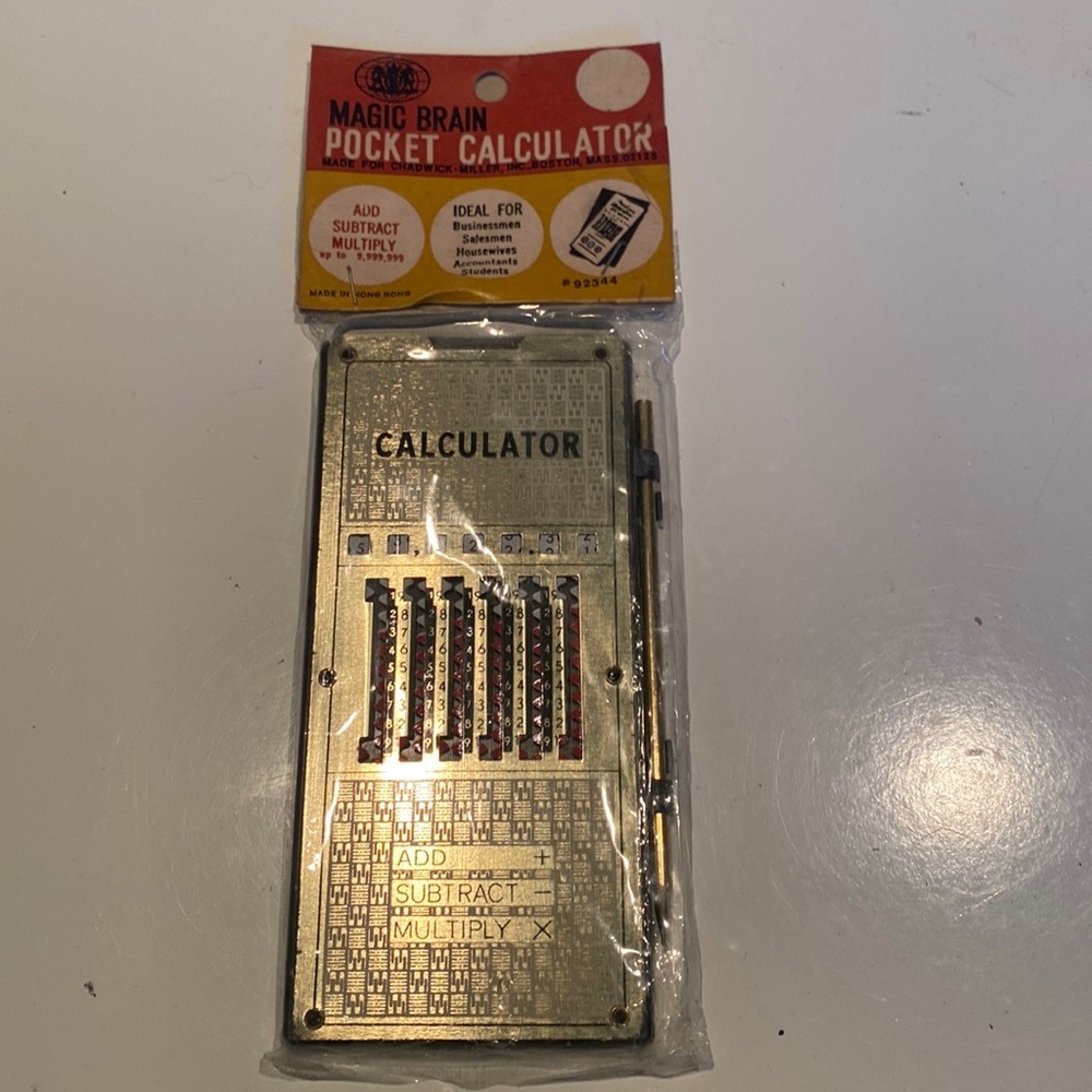 Vintage 1960s and NIP Magic Brain Pocket Calculator